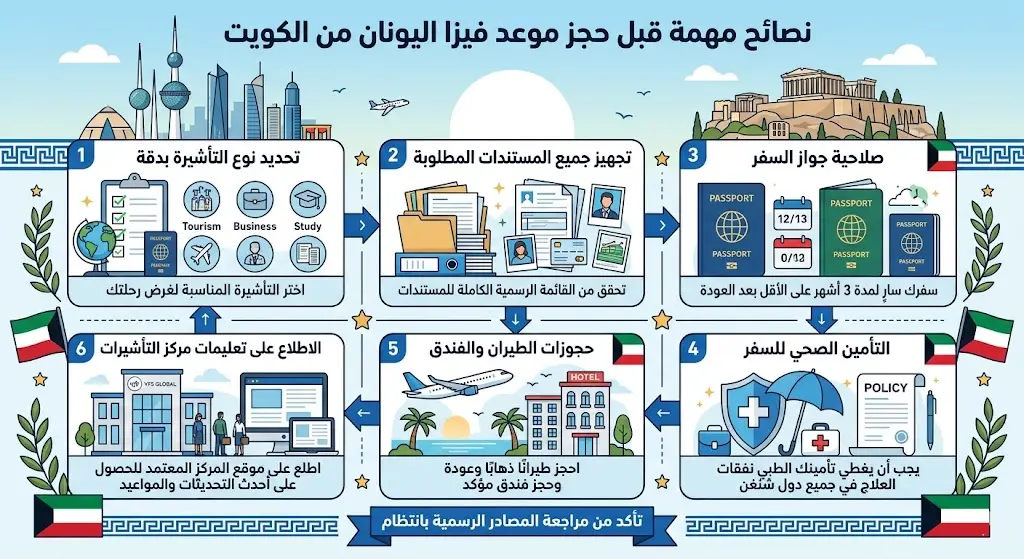 مكتب استحراج فيزا اليونان حجز موعد من الكويت 97171662 1 نصائح مهمة قبل حجز الموعد